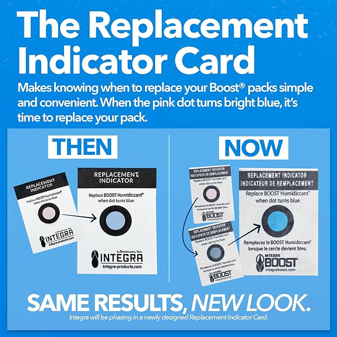 Integra Boost - 72% RH Level - 67 Gram Size - Two-Way Humidity Control Pack - Incl. Replacement Indicator Cards - Food Storage & Herbs Moisture Balancer For Up to 1 LB (Pack of 6)