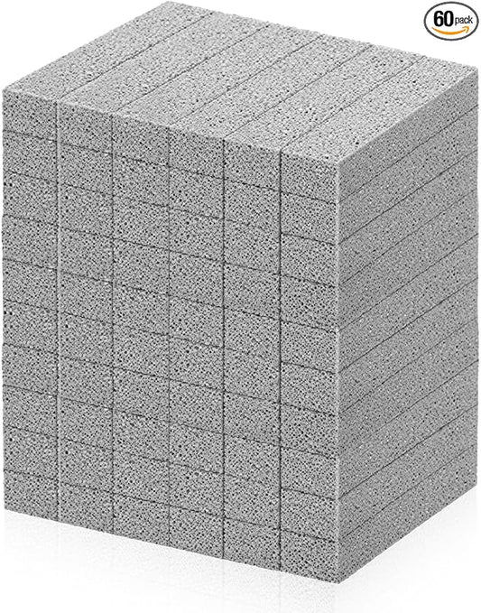 60 Pcs Pumice Stone for Toilet Cleaning Bowl, Pumice Scouring Stick Pad Hard Water Stain Remover,Cleaning Stones for Toilet, Stove, Oven, Bathroom, Grill, Kitchen, Sinks