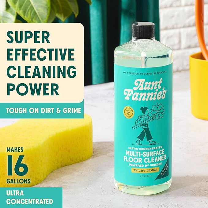 Aunt Fannie's Bundle: Floor Cleaner Vinegar Wash, Bright Lemon + Carpet Refresher, Bright Lemon