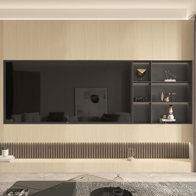 BOMENG White Oak Wood Wallpaper Light Oak Contact Paper Peel and Stick Countertops for Kitchen Beige Wood Wallpaper 16"x197" Faux Wood Grain Wall Paper for Cabinets Drawes Liner Walls Desk