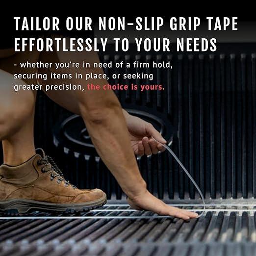 CATTONGUE GRIPS Non-Abrasive Grip Tape Wrap - 1” Thick Heavy-Duty, Waterproof Anti-Slip Tape for Wrapping Tools, Bats, Gym Equipment - Indoor & Outdoor Anti-Slip Solution (Black, 10ft)
