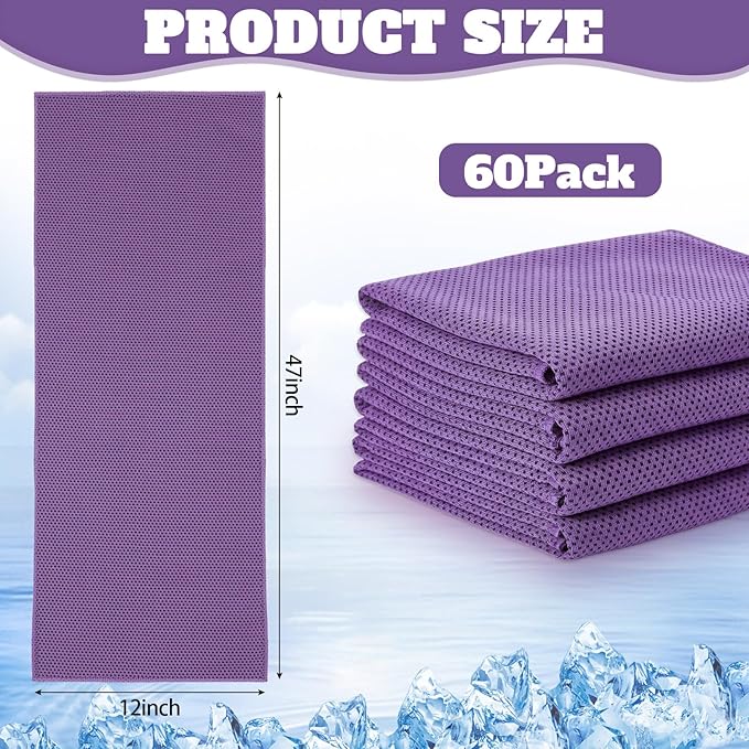 Honoson Cooling Towel Bulk - Neck & Face Cool Chilly Towels Microfiber Breathable Sport Sweat Rag for Gym, Yoga, Travel, Camping, Running, Outdoor
