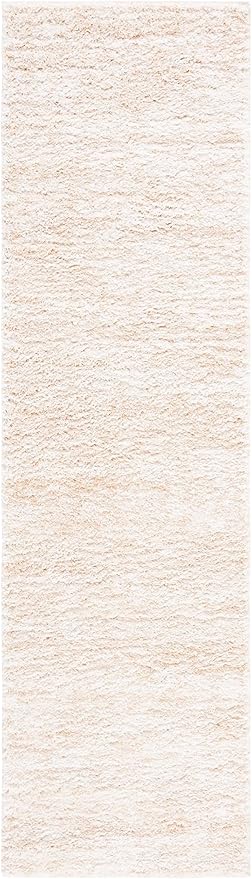SAFAVIEH Berber Shag Collection Runner Rug - 2'3" x 10', Ivory & Beige, Non-Shedding & Easy to Clean, Plush Thick Pile, Ideal for Bedroom, Hallway, Foyer, Entryway (BER563A)