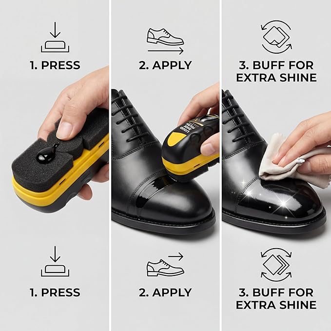 WubbaLubba 2-in-1 Leather Cleaner and Conditioner with Integrated Sponge Applicator – All-in-One Instant Shine Kit for Car Interiors, Furniture, Shoes, Bags, Jackets