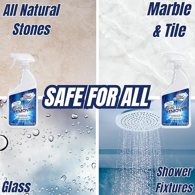 Black Diamond Stoneworks Shower Glass Cleaner Spray & Soap Scum Remover – 2 Quart Bundle – Dissolves Hard Water Stains, Limescale & Soap Buildup – Safe for Natural Stone Showers