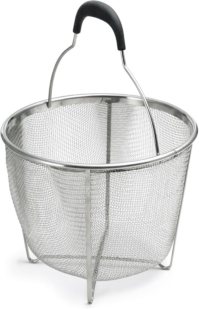 Polder 8 inch Strainer and Steamer Insert Basket, Stainless Steel, Perfect for Cooking Vegetables, Pasta and more