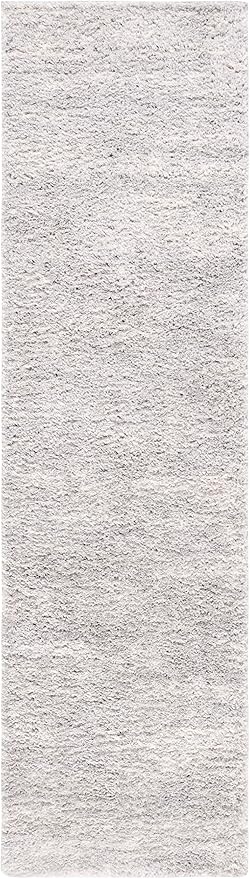SAFAVIEH Berber Shag Collection Runner Rug - 2' x 6', Grey & Ivory, Modern Design, Non-Shedding & Easy Care, 1.2-inch Thick, Ideal for The Living Room, Bedroom, Dining Room (BER563G-26)