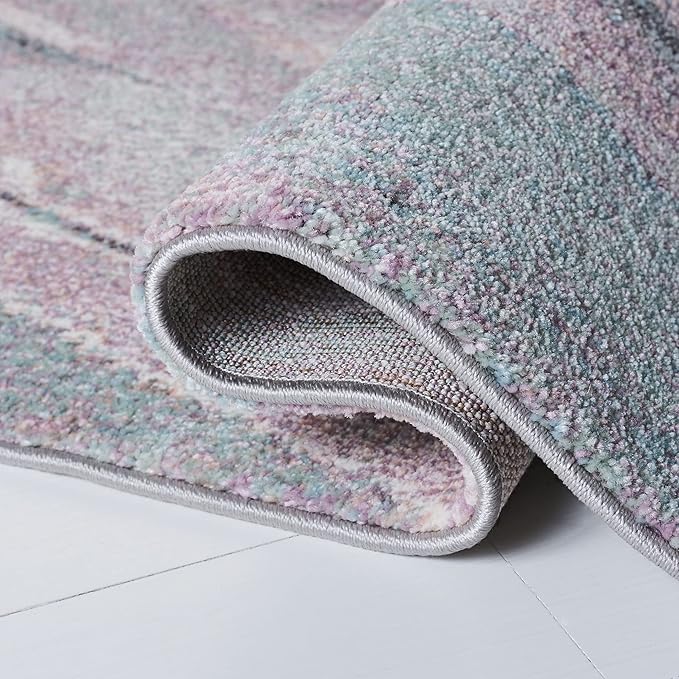 SAFAVIEH Glacier Collection 10'6" x 14' Pink / Blue GLA126U Modern Abstract Non-Shedding Living Room Bedroom Dining Home Office Area Rug