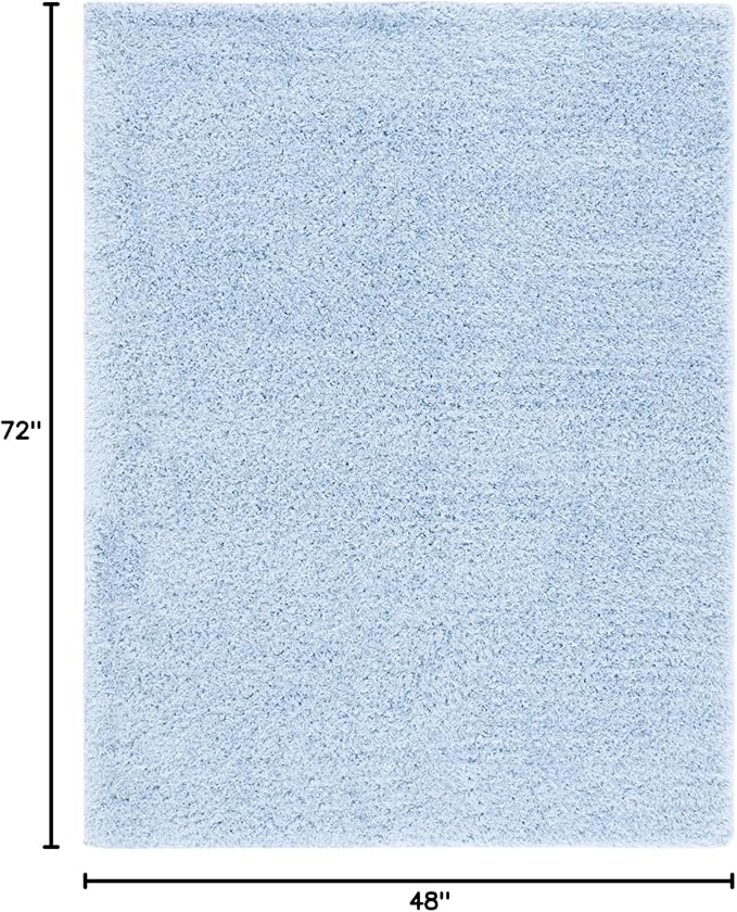 SAFAVIEH Lindsay Shag Collection Area Rug - 4' x 6', Aqua, Contemporary Design, Ideal for High Traffic Areas in Living Room, Bedroom & Dining Room (LNS560J-4)