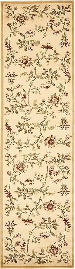 SAFAVIEH Lyndhurst Collection Runner Rug - 2'3" x 8', Ivory & Multi, Traditional Floral Design, Non-Shedding & Easy Care, Ideal for High Traffic Areas in Living Room, Bedroom (LNH552-1291)
