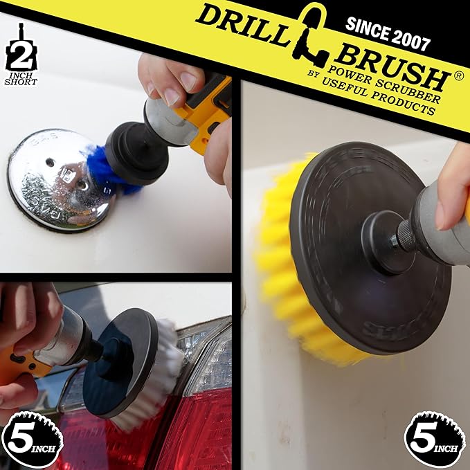 Spin Brush for Cleaning Bathroom - Cleaning Scrub Brush - Nylon Brushes for Cleaning - Soft Cleaning Brush - Thin Cleaning Brush for Tight Spaces - Boat Cleaning Brush - Tile Scrub Brush - Grout Tool