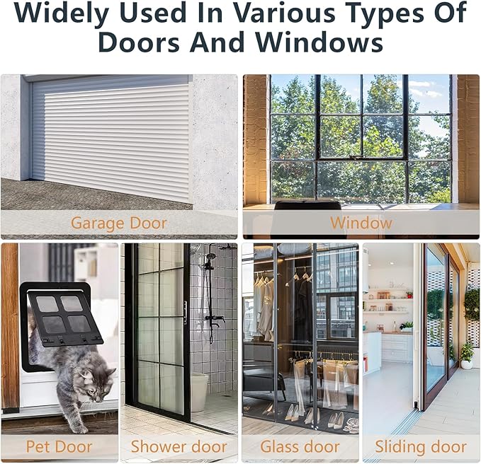 【2026 New Upgrade】 Wide Silicone Weather Stripping Door Seal with Strong Adhesive 3" x 17 ft, Draft Stopper for Garage, Shower & Sliding Doors - Gap & Under Door Protection, Transparent
