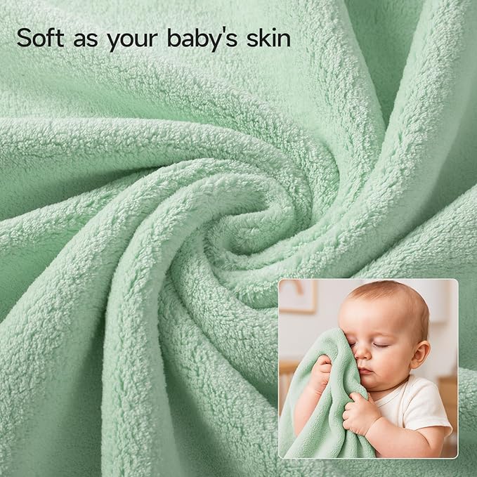 REDKISS Ultra Soft Bath Towel Set of 6 - Oversized Bath Sheets (70 x35 in), 670GSM Highly Absorbent, Quick Dry Green Towel Sets for Bathroom, Spa, Hotel, Gym