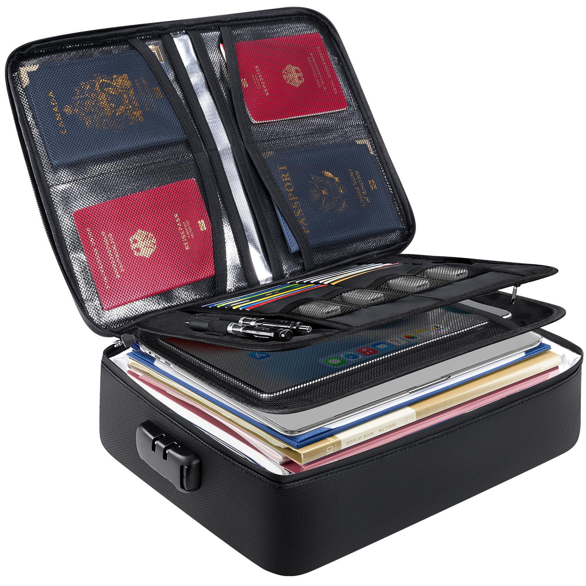 BALEINE Fireproof Document Box with Lock, Waterproof Fire Safe - Image 1