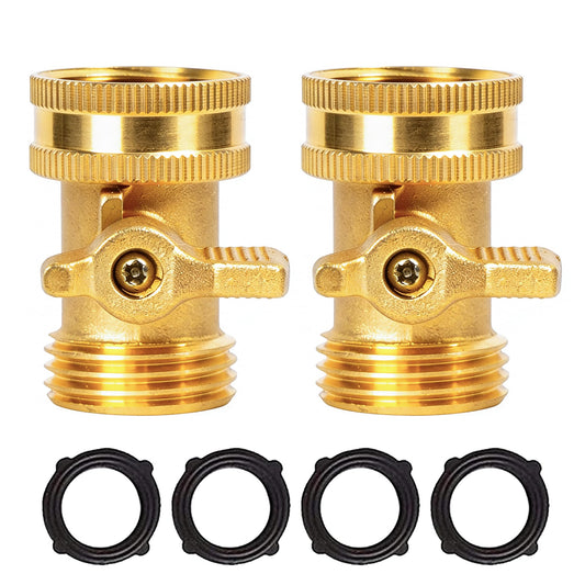 LIULO TOOL Brass Garden Hose Shut-Off Valve, 2 Pack 3/4 - Image 1