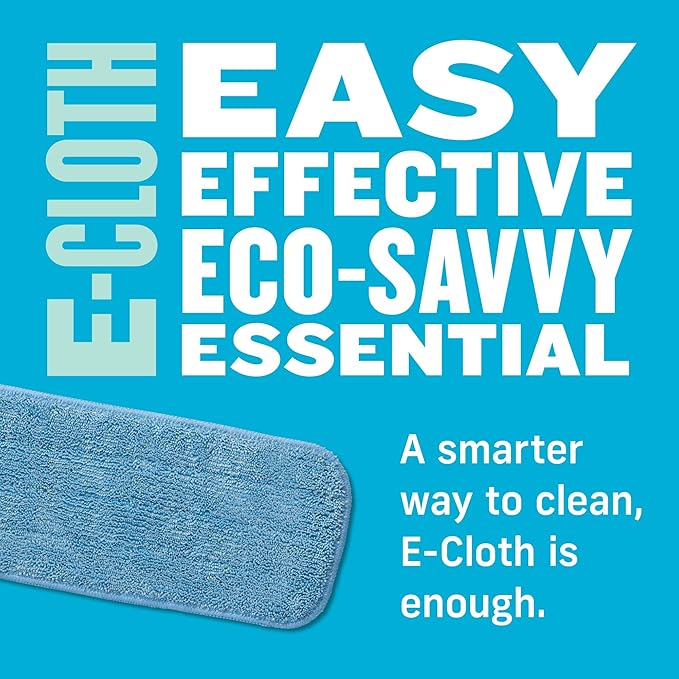 E-Cloth Deep Clean Mop Head, Microfiber Mop Head Replacement for Floor Cleaning, Great for Hardwood, Laminate, Tile and Stone Flooring, Washable and Reusable, 100 Wash Guarantee, 1 Pack