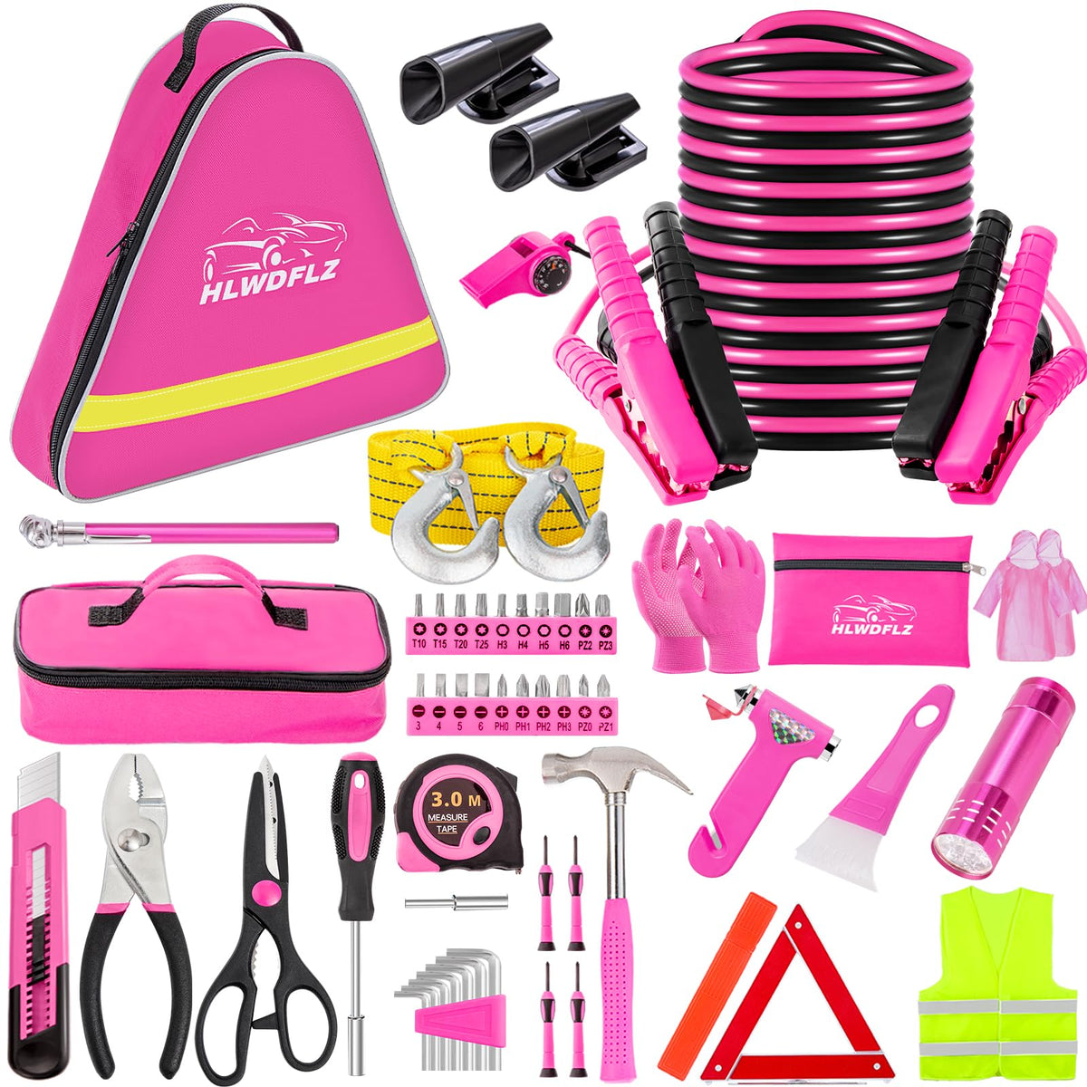 Car Roadside Emergency Kit - Pink Roadside Assistance | Hand Tools - Image 1