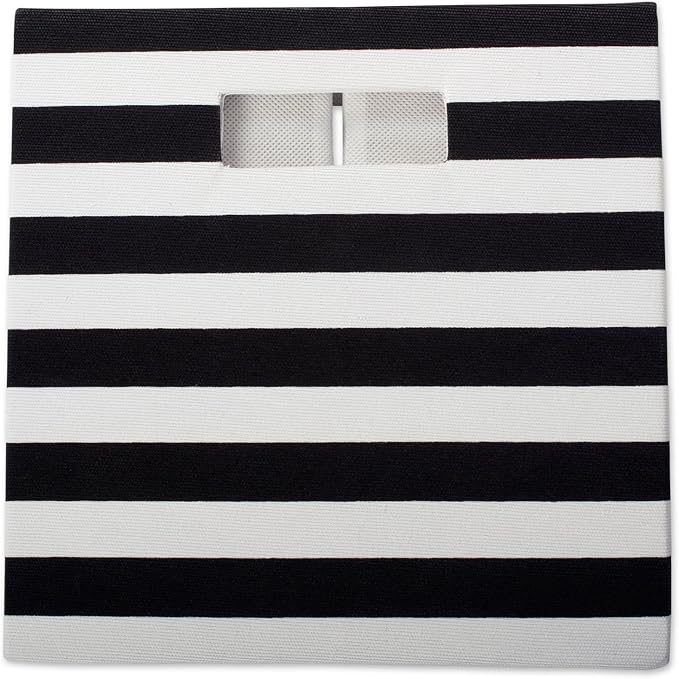 DII Polyester Cube Storage Collection Hard Sided Collapsible, 11x11x11", Black