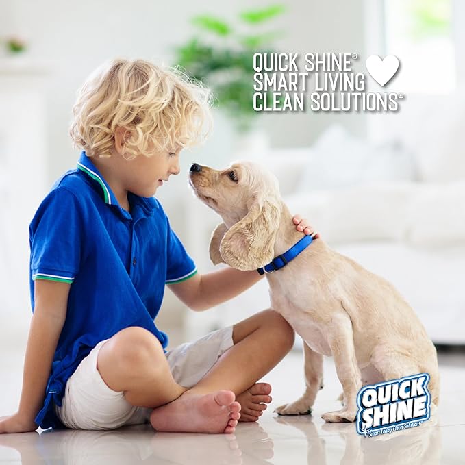Quick Shine Spray Mop Refill Pad 6Pk 15"W x 5.5"D | Washable & Reusable | Dual Action Scrubbing Strips for Thorough Cleaning | Highly Absorbent Microfiber | Use w/Quick Shine Multi-Surface Spray Mop