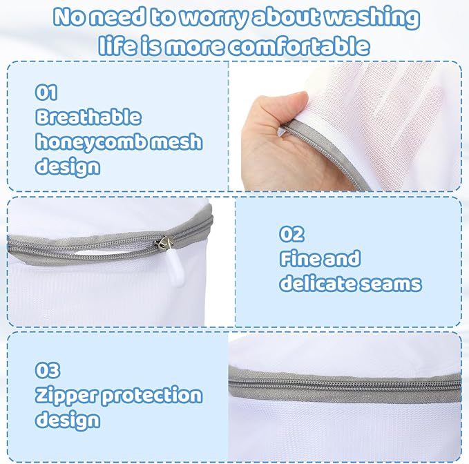 2pcs Mesh Bra Washing Bags Bra Laundry Bags for Machine Bras Wash Protector Delicates Lingerie Bag for Laundry