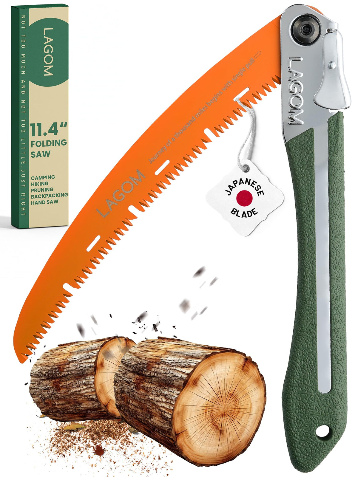 LAGOM Folding Pruning Saw | 11.4" Curved Blade | SK5 Steel - Image 1