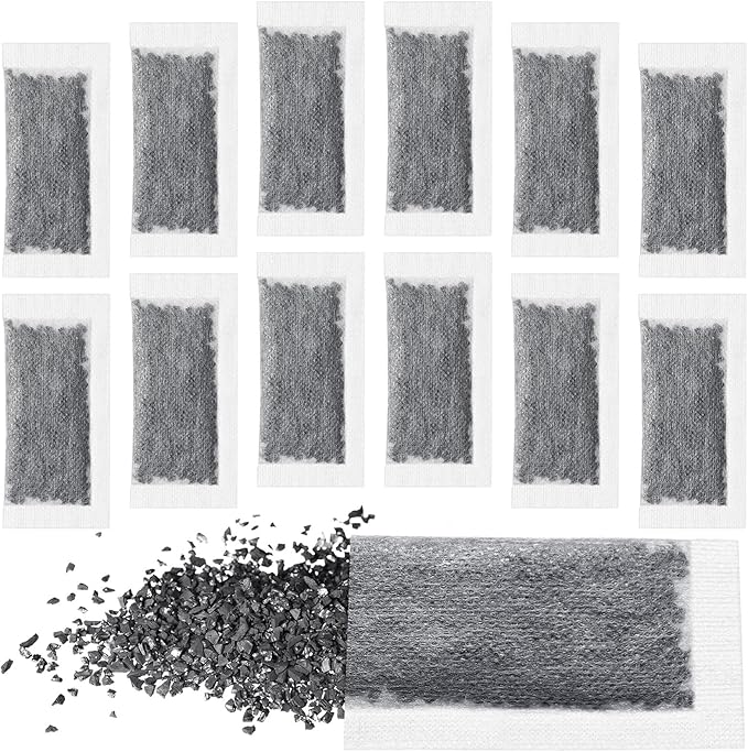 Lounsweer 12 Packs Replacement Activated Charcoal Distiller Filters Coconut Husk Activated Carbon Filter Sachets Compatible with Countertop Water Distiller Models