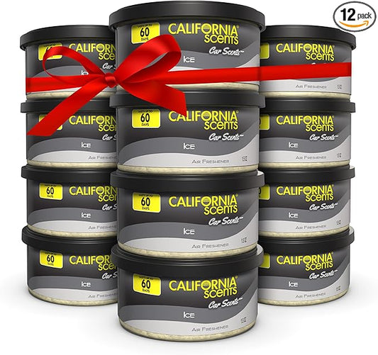 California Scents Car Freshener Can, Odor Neutralizer, Ice Scent, Pack of 12