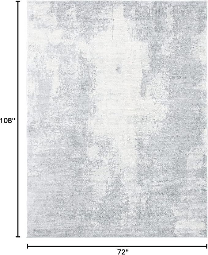 SAFAVIEH Jasper Collection Area Rug - 6' x 9', Light Grey & Ivory, Modern Abstract Design, Non-Shedding & Easy Care, Ideal for High Traffic Areas in Living Room, Bedroom (JSP101F)
