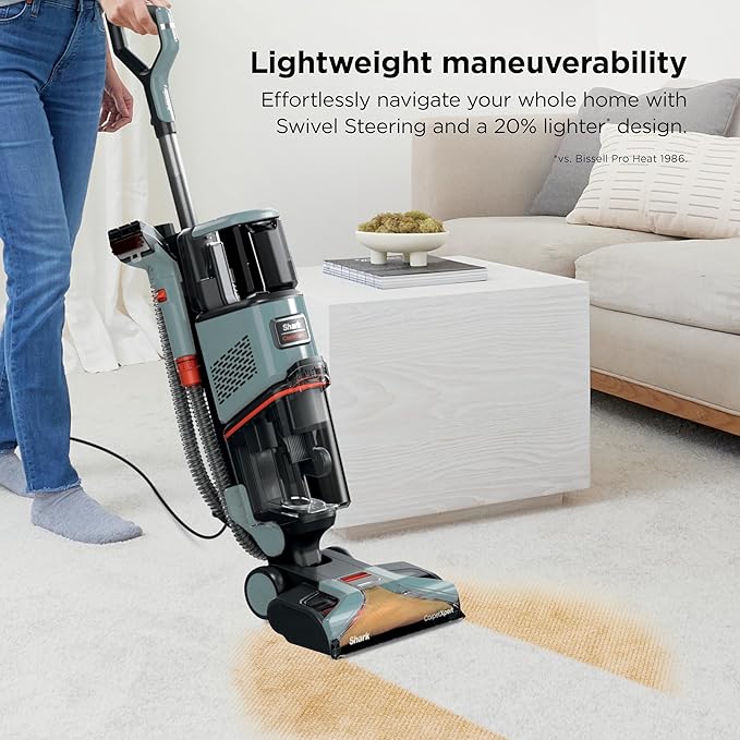 Shark CarpetXpert Upright Carpet, Area Rug & Upholstery Cleaner, Built-In Spot & Stain Remover & XL Tool, Perfect for Pets, Carpet Shampooer, 3 Cleaning Tools, Cleaning Solution, Slate Green, EX151