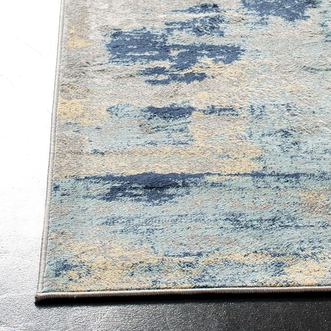 SAFAVIEH Jasper Collection X-Large Area Rug - 12' x 18', Grey & Gold, Modern Abstract Design, Non-Shedding & Easy Care, Ideal for High Traffic Areas in Living Room, Bedroom (JSP101A)
