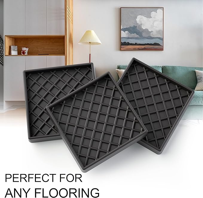 Furniture Coasters -8 Pcs 3” Non Slip Furniture Pads Hardwoods Floors - Furniture Caster Cups - Non Skid Furniture Grippers, Rubber Furniture Feet, Anti Slide Floor Protector for Bed Couch Stoppers