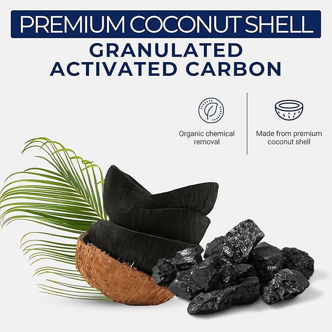 IPW Industries Bulk Activated Carbon - Coconut Shell Granular Activated Charcoal (GAC) for Water Filtration - Replacement Media for Pre and Post Carbon Water Filters (7 lbs)