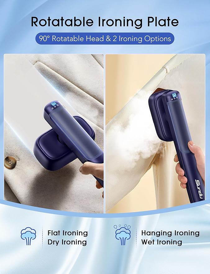 Sundu Steam Iron for Clothes with Rapid Heating Ceramic Coated Soleplate, 1500W with Precise Thermostat Dial, Self-Cleaning, Auto-Off, 15.21oz Water Tank for Home Clothes Ironing Use