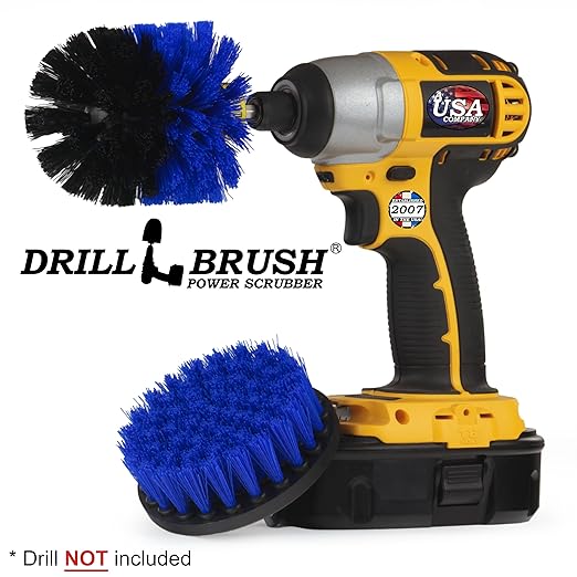 Marine Cleaning Brush Set - Boat Scrubbing Accessories - Aquatic Cleaning Brushes - Hull Cleaner Brush Tool Kit - Spinning Drill Powered Scrubbing Kit - Barnacles Blasting Brushes - Tank Cleaner