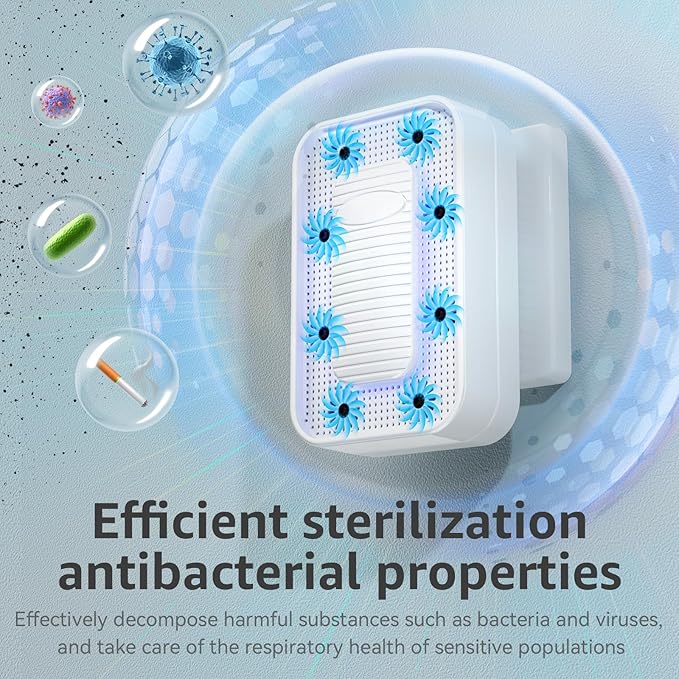Plug-In Air Ionizer (4 Pack), 10 Times Efficiency Improvement, Negative Ion Odor Air Purifier, Filterless & Portable Wall Outlet Air Freshener, Ultra Quiet Operation for Pet Odors, Dust, Smoke Smell