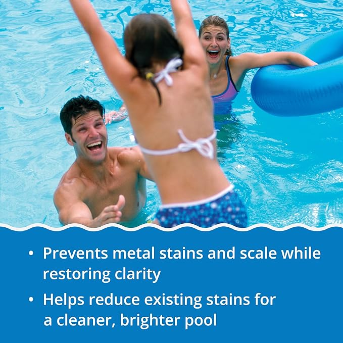 In The Swim Stain Away for Above Ground and Inground Swimming Pools - Removes Mineral Stains from Iron, Copper, and Magnesium in Swimming Pools - 4 x 1 Quarts