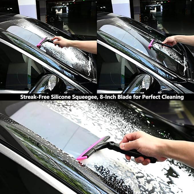 EHDIS Flexible 8-Inch Silicone Squeegee Window Tint Tool Auto Water Blade, Shower Squeegee for Car Windshield, Glass, Tiles, Smooth Surfaces
