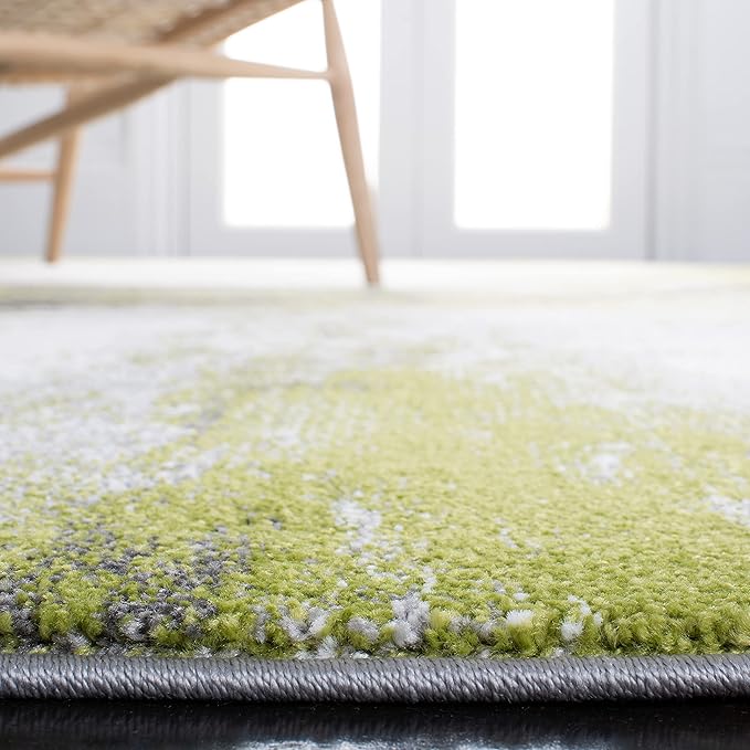 SAFAVIEH Galaxy Collection Area Rug - 5'3" x 7'6", Grey & Green, Modern Abstract Design, Non-Shedding & Easy Care, Ideal for High Traffic Areas in Living Room, Bedroom (GAL117F)