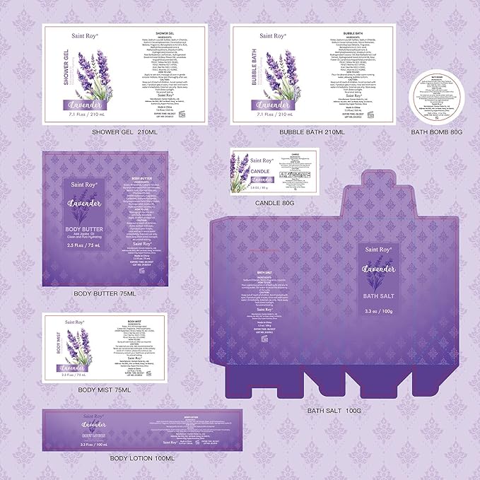 20 Pcs Spa Gifts for Women, Lavender Bath and Body Gift Basket, Spa Gifts for Women Bath and Body Care Set, Relaxing Bath Sets for Mom, Spa Kit, Birthday, Christmas, Mother Day, Anniversary