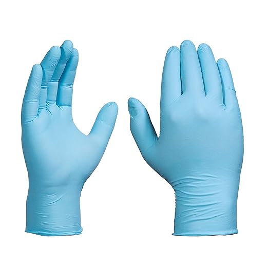 AMMEX Gloveworks Industrial Blue Nitrile Gloves, Case of 1000, 5 mil, Size Medium, Latex Free, Powder Free, Textured, Disposable, INPF44100
