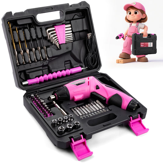 55-Piece Kids Real Tool Set, Electric Cordless Drill Tool | Hand Tools - Image 1