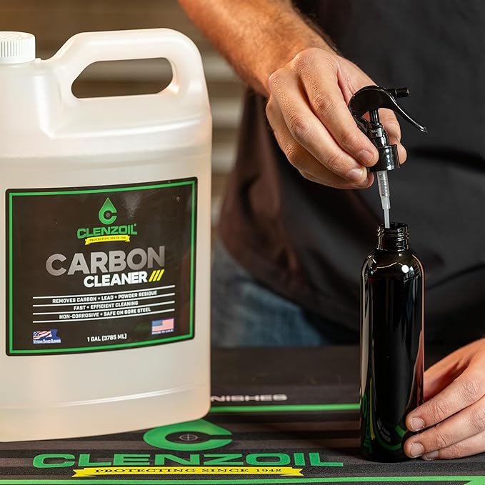 Clenzoil Carbon Cleaner Gallon Refill Kit | Bulk Water-Based Firearm Cleaning Solution with Refillable Bottles, Trigger Sprayer & Funnel