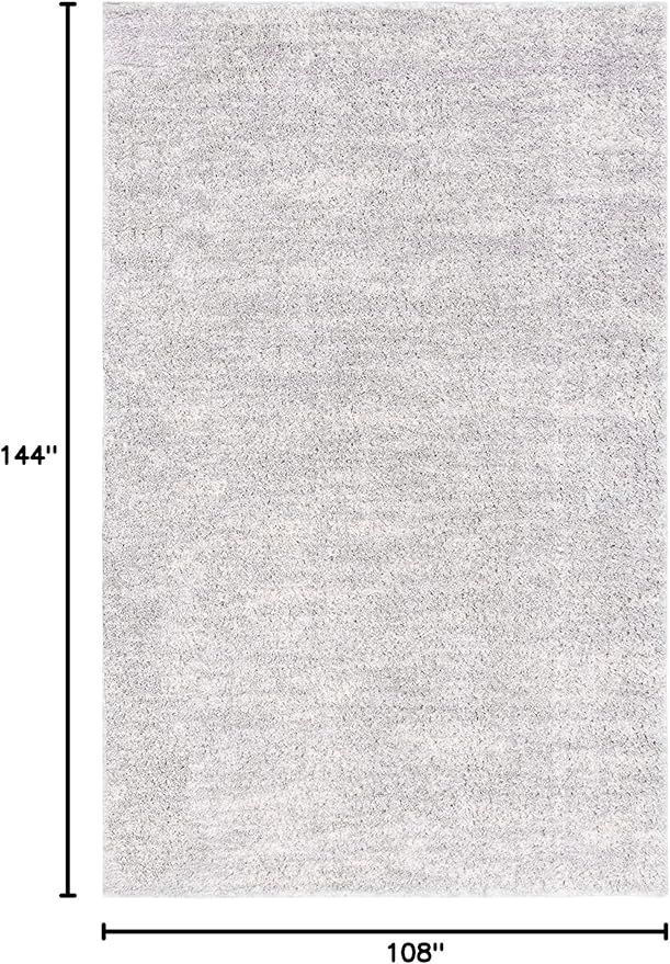 SAFAVIEH Berber Shag Collection Area Rug - 9' x 12', Grey & Ivory, 1.2-inch Thick Ideal for High Traffic Areas in Living Room, Bedroom (BER563G)