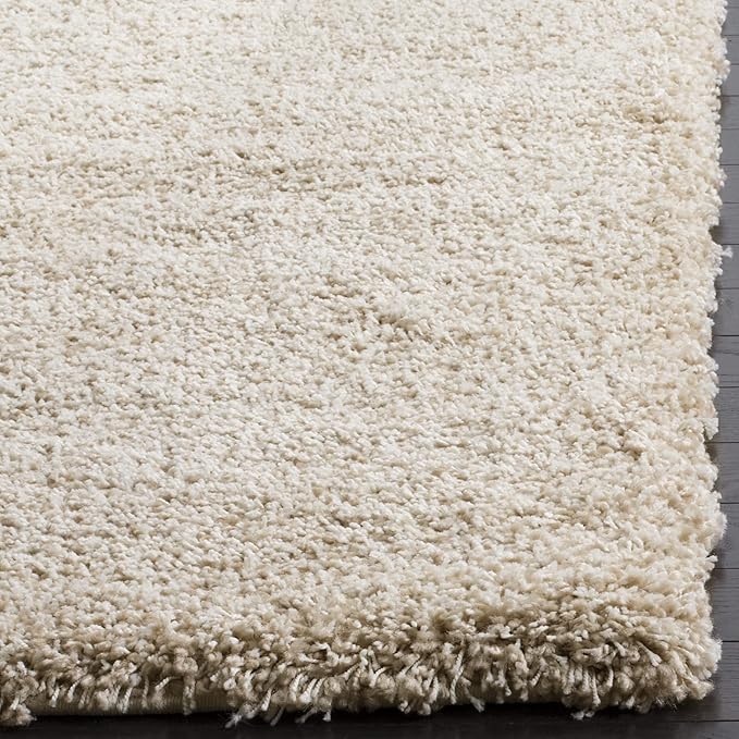SAFAVIEH Santa Monica Shag Collection 9' x 12' Beige SGN725 Solid Non-Shedding Living Room Bedroom Dining Room Entryway Plush 2-inch Thick Area Rug