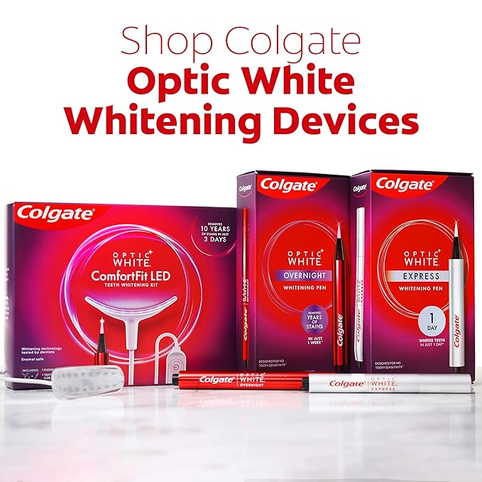 Colgate Optic White Express Teeth Whitening Pen with 35 Treatments, Enamel Safe, Designed for No Tooth Sensitivity, 0.08 oz (Pack of 2)