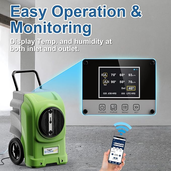 AlorAir 270 Pints Commercial Dehumidifiers Smart Wi-Fi with Pump, Up to 3,000 Sq.Ft Coverage for Large Room or Basements, Industrial Dehumidifier with Drain Hose, 5 Years Limited Warranty