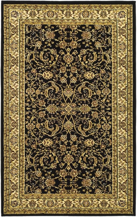 SAFAVIEH Lyndhurst Collection Accent Rug - 3'3" x 5'3", Black & Ivory, Traditional Oriental Design, Non-Shedding & Easy Care, Ideal for High Traffic Areas in Entryway, Living Room, Bedroom (LNH219A)