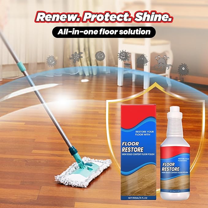 Floor Restore Cleaner - Floor Restorer & Polish for Tile, Shine Wood, Laminate, Vinyl, Bamboo - Flooring Protection Agent (2 pcs)
