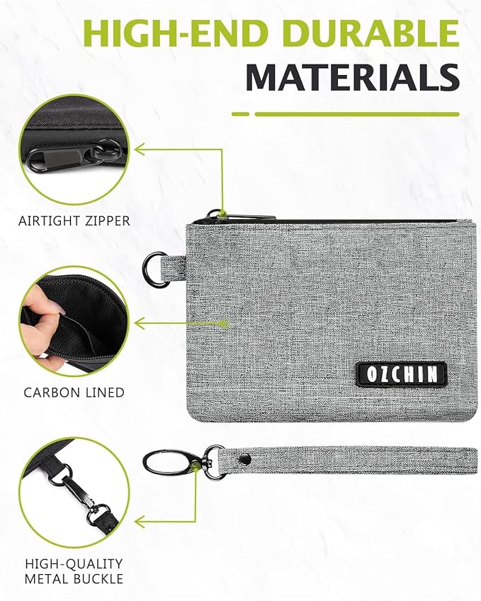 Smell Proof Bag Travel Storage Case Activated Charcoal Pouches Durable Odorless Medicine Organizer