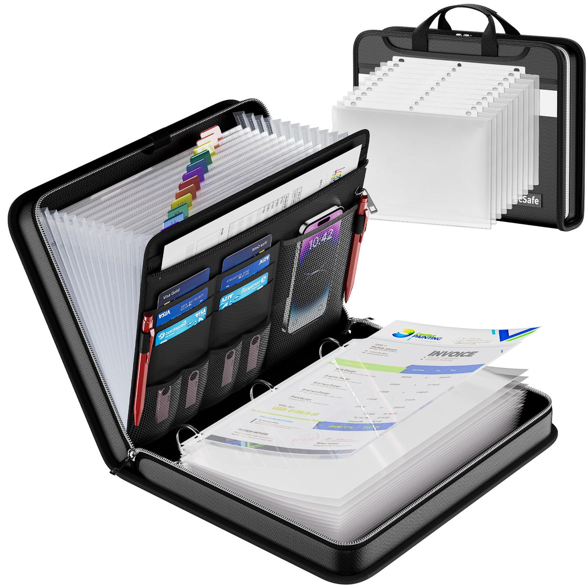 DocSafe File Organizer Zipper Binder with 30 Sheet | Home Organization - Image 1